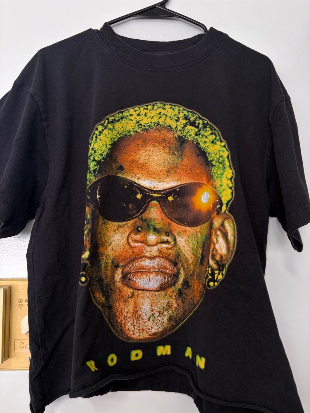 Rodman Graphic Tee - Black with Yellow-Green Print